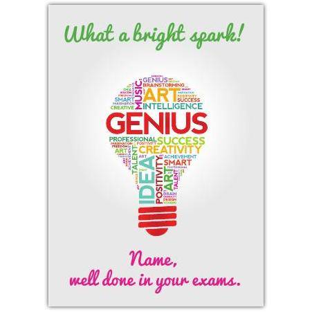 Exams genius greeting card personalised a5pzw2016002768