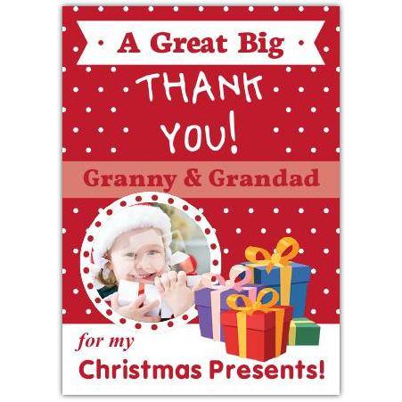 Thank you red greeting card personalised a5pzw2016003060