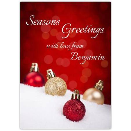 Red gold greeting card personalised a5pds2016003074