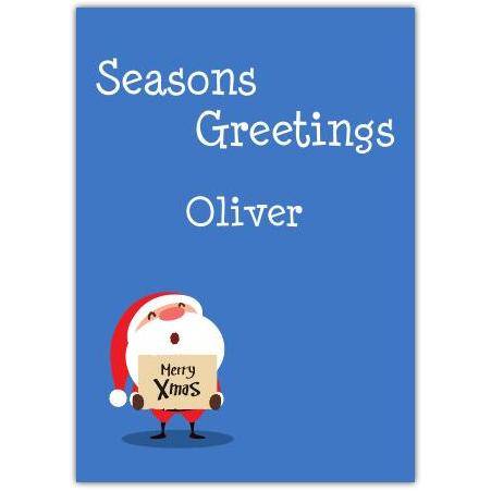 Cute Santa greeting card personalised a5pds2016003104