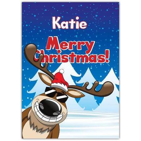 Rudolph reindeer greeting card personalised a5pds2016003121