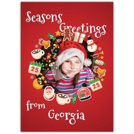 Christmas icons greeting card personalised a5pzw2016003134