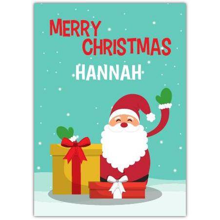 Santa cartoon greeting card personalised a5pds2016003198