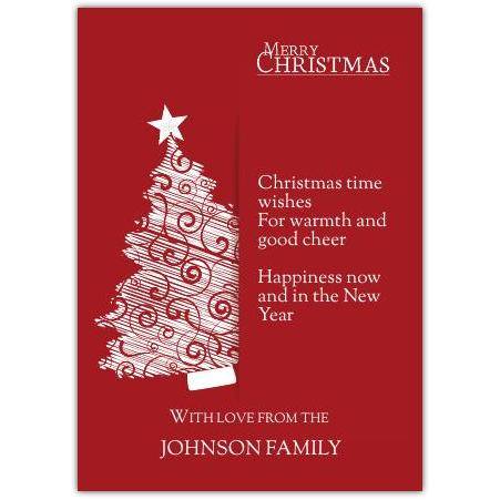 Christmas tree design greeting card personalised a5pzw2016003211