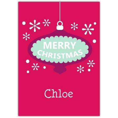Big Christmas bobble stars greeting card personalised a5pzw2016003282