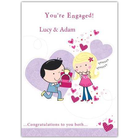 Cartoon ring greeting card personalised a5blm2017003561