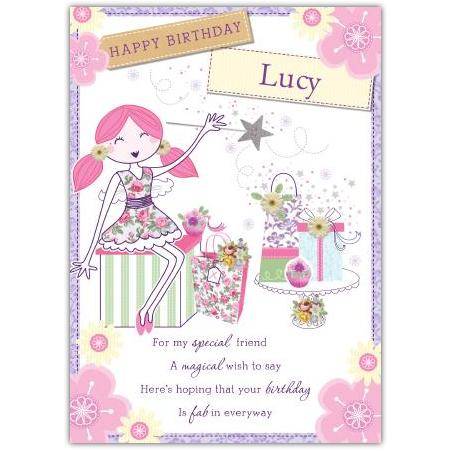 Angel fairy greeting card personalised a5blm2017003582