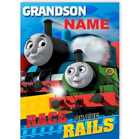 Thomas the Tank Engine train greeting card personalised a5gem252941tfed