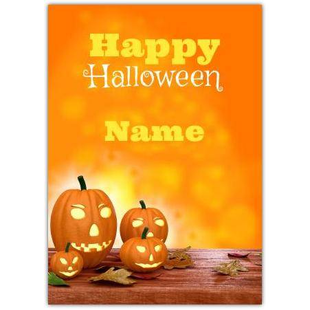 Halloween pumpkins greeting card personalised a5pzw2017004923