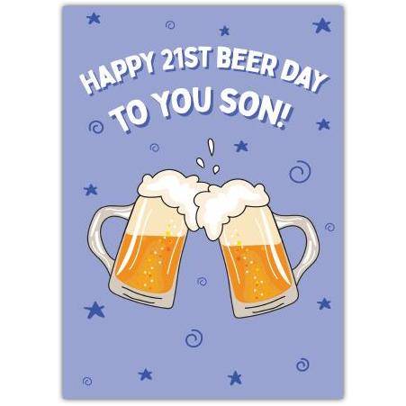 Son's 21st Beer Day Birthday Card