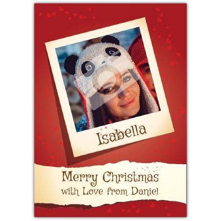 Christmas Polaroid greeting card personalised a5pzw2016003268