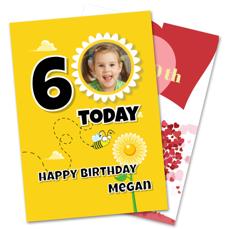 Custom Age Birthday Greeting Cards