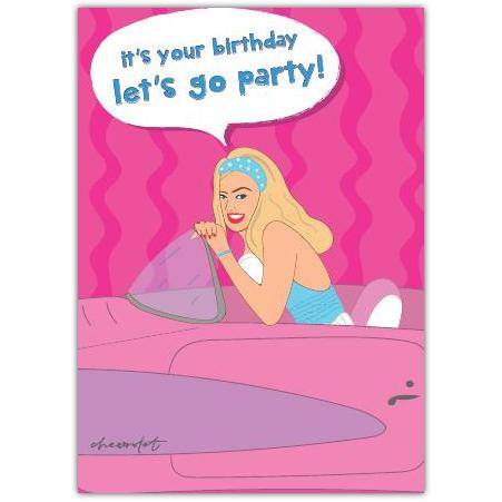 Happy Birthday Barbie Girl Greeting Card
