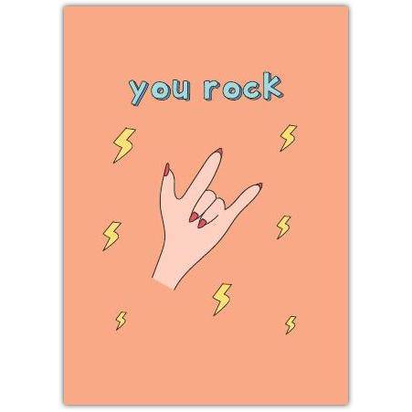 You Rock Cool Metal Greeting Card