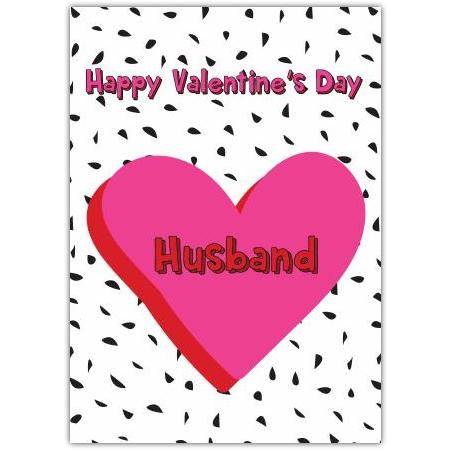 Valentines Day Husband Heart Greeting  Card