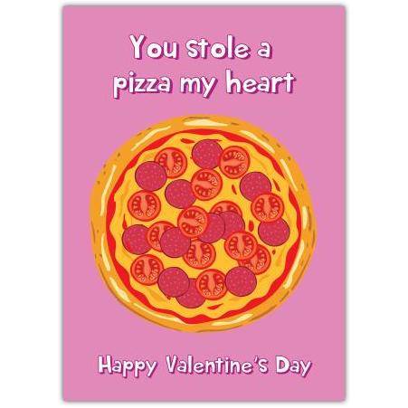 Happy Valentines Day Pizza Greeting Card