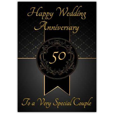 50th Wedding Anniversary Gold greeting card personalised a5pzw2016003373
