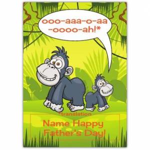 Happy Father's Day Little Monkey Card