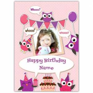 Happy Birthday Whoooo Owl Card
