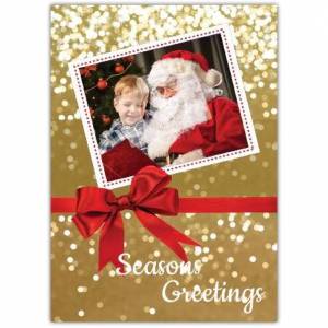Red Bow Season's Greetings Christmas Card