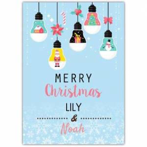 Merry Christmas Light Bulb Card