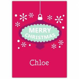Purple Bauble Merry Christmas Card