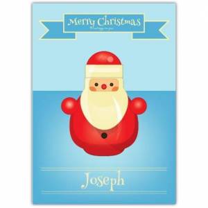 Wooden Toy Santa Merry Christmas Card