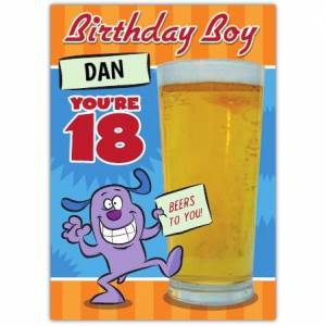 Beers To You Happy 18th Birthday Card