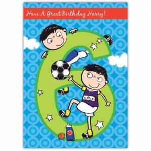 Birthday Football Happy 6th Birthday Card
