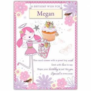 A Birthday Wish Angel Cupcake Card