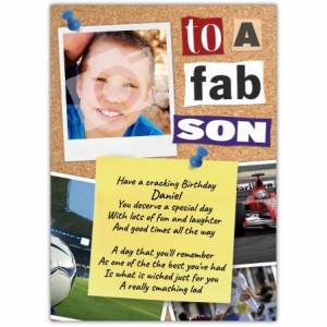 Fab Son Photo Birthday Card