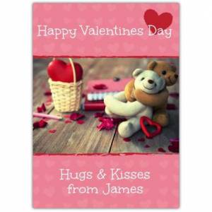 Happy Valentine's Day Hugs & Kisses Card