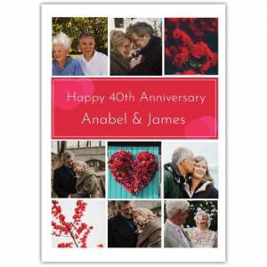 Anniversary 40th Ruby Photo Gallery Greeting Card