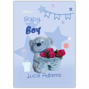Baby Boy Bear Greeting  Card
