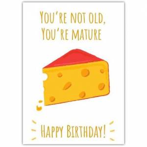 Happy Birthday Mature Cheese Greeting Card