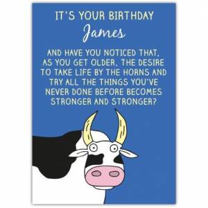 Birthday Funny Bull Greeting Card