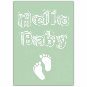 Hello Baby Footprints New Baby Card
