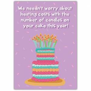 Heating Costs Candles Birthday Greeting Card