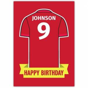 Red Happy Birthday Football Card