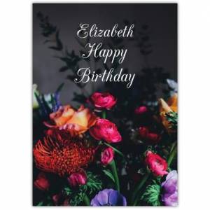 Birthday Flowers Greeting Card