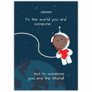 Valentines Day Spaceman Greeting Card