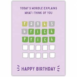 Happy Birthday Funny Wordle Greeting Card