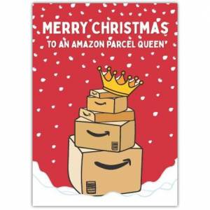 Christmas Funny Amazon Shopaholic Greeting Card