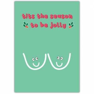 Christmas Rude Boobies Greeting Card