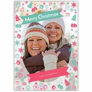 Merry Christmas Pastel Photo Greeting Card