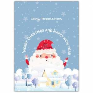 Merry Christmas Santa House Greeting Card