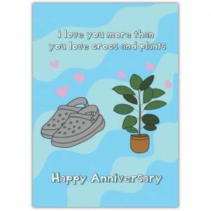 Anniversary Crocs And Plants Greeting Card