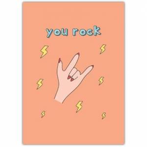 You Rock Cool Metal Greeting Card