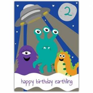 2nd Earthling Birthday Card