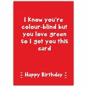 Colour Blind Birthday Card